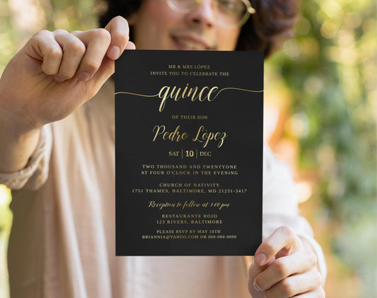 Quince Invitation Template 15th birthday invitation - Digital Doc Inc