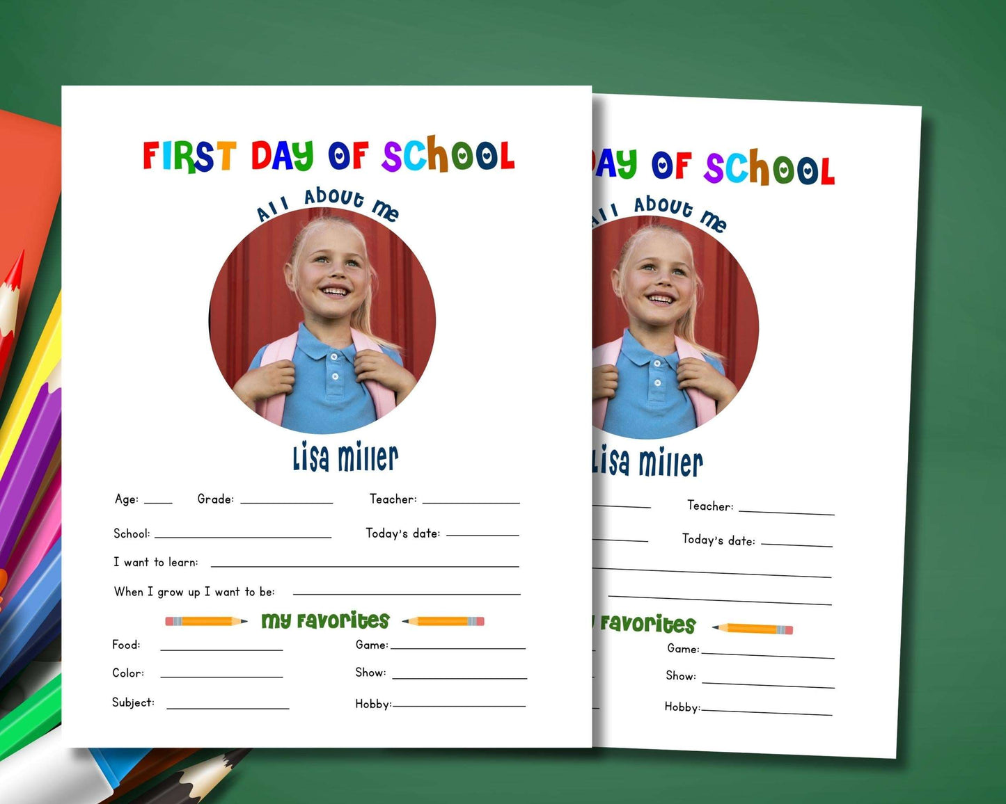 Editable First Day of School Sign - Digital Doc Inc
