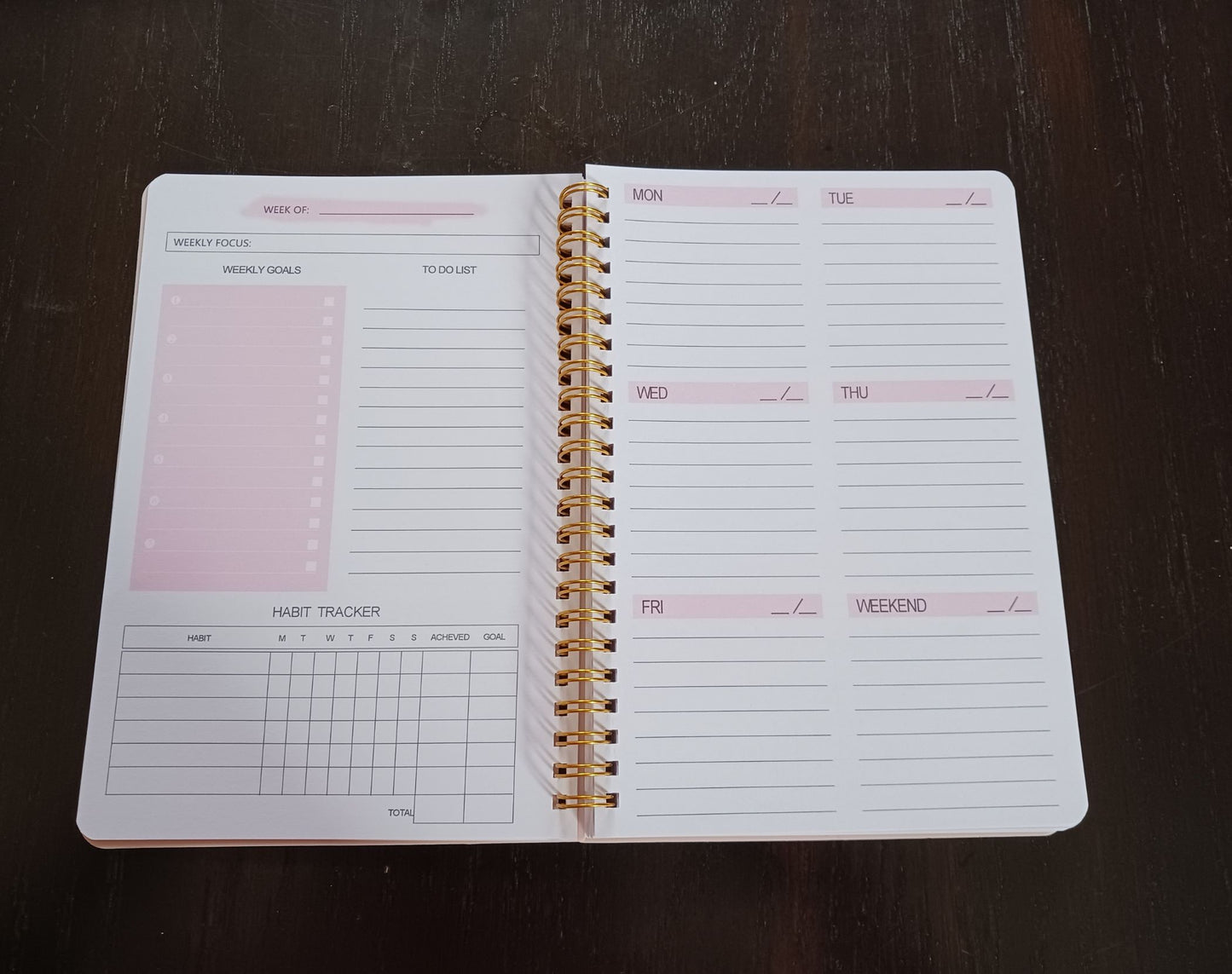 Weekly Goals Planner Notebook To Do List Habit Tracker Journal