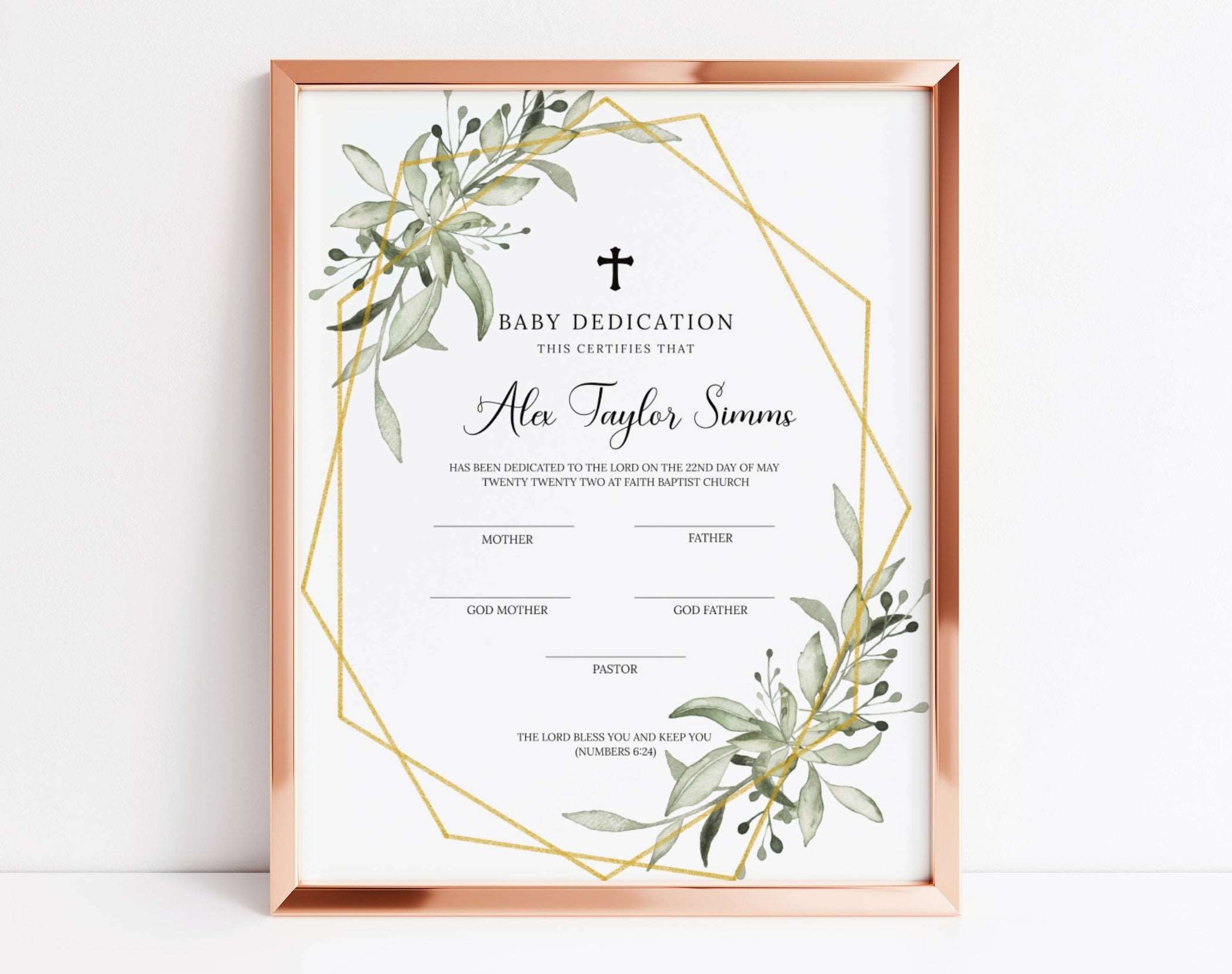 Editable Dedication Certificate Template Digital Doc Inc