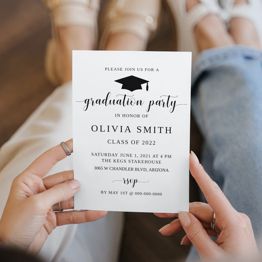 Invitations with white envelopes - 10 Printed 5x7 Invites - Any Invitation Design