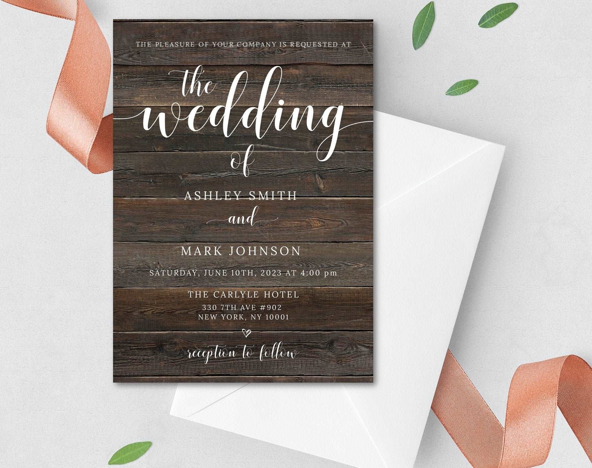 Rustic Wedding Invitation Template - Digital Doc Inc