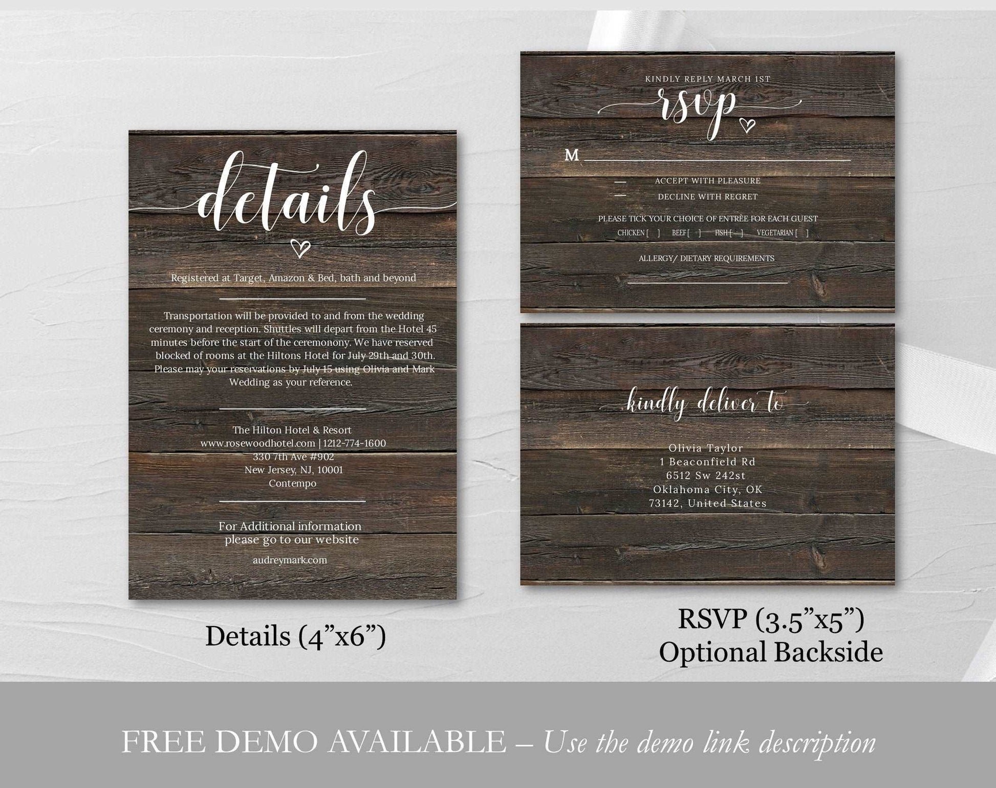 Rustic Wedding Invitation Template - Digital Doc Inc
