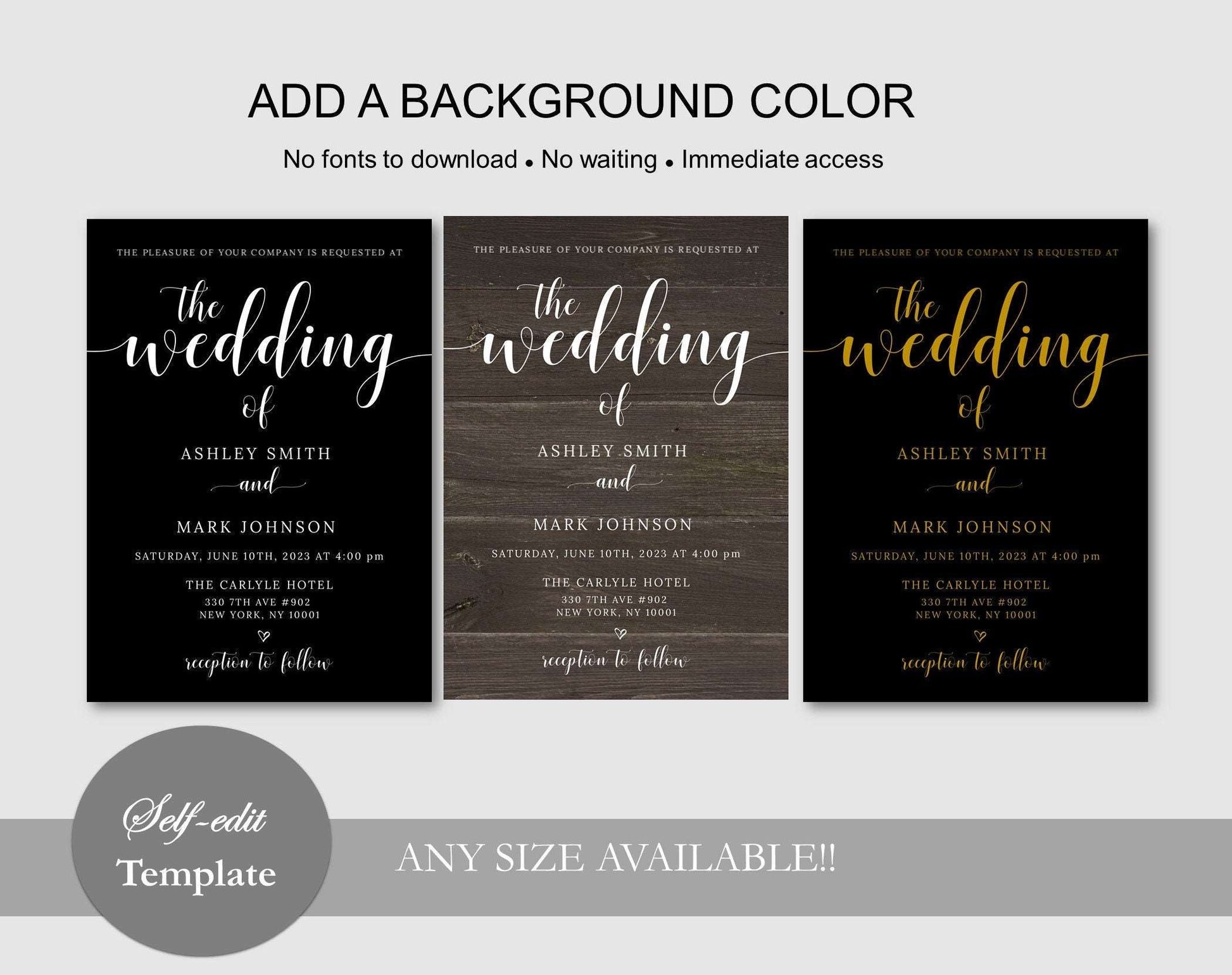 Rustic Wedding Invitation Template - Digital Doc Inc