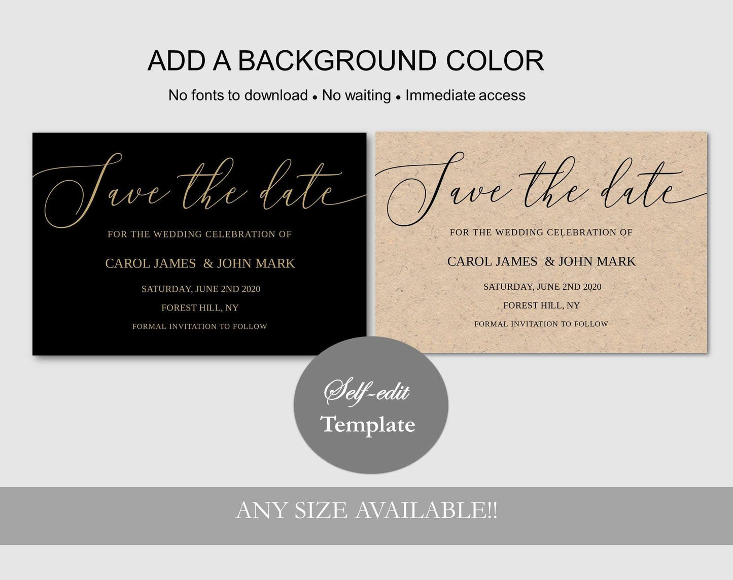 Black & Gold Save the Date - Digital Doc Inc