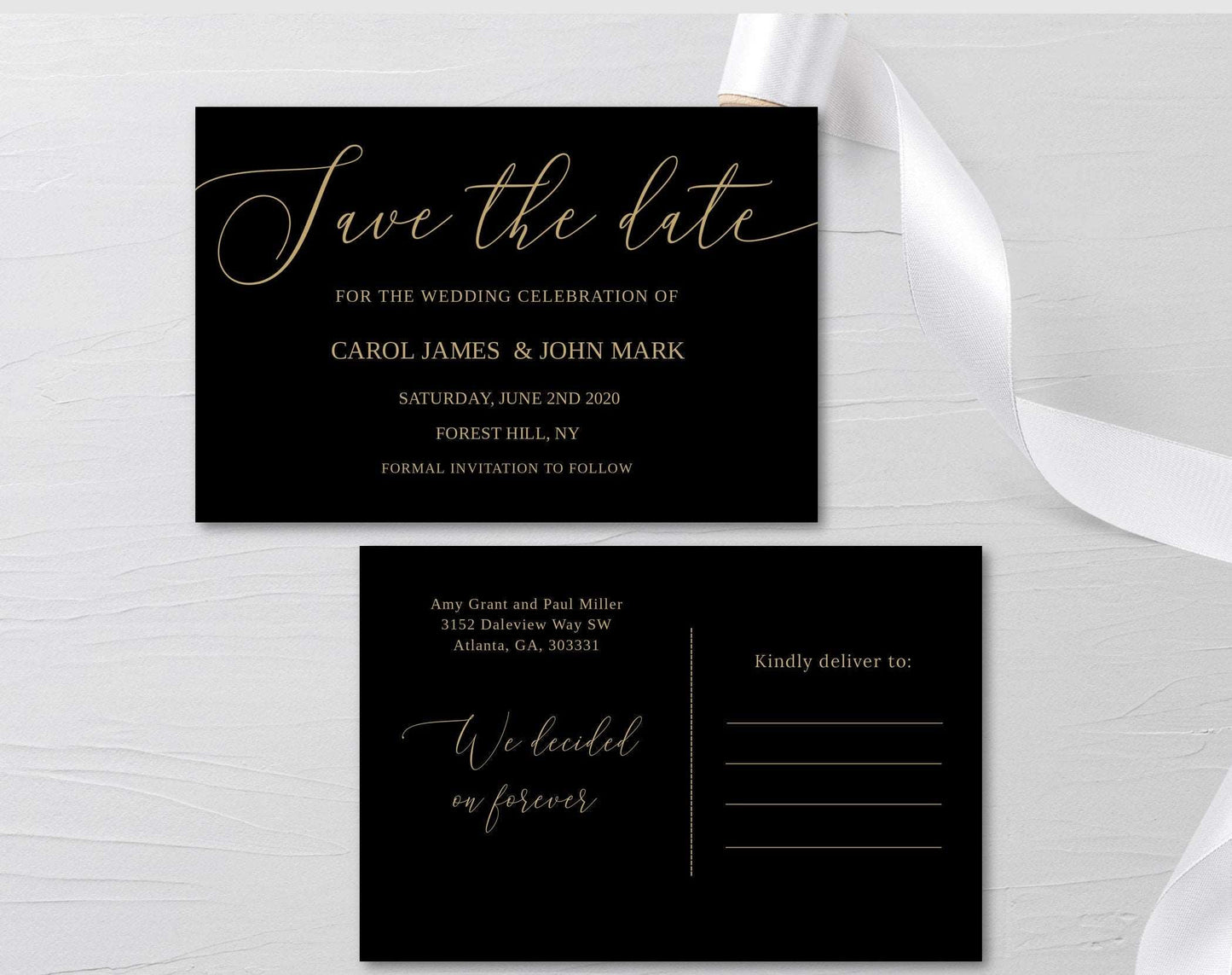 Black & Gold Save the Date - Digital Doc Inc