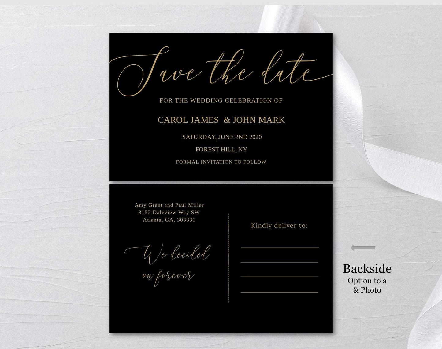 Black & Gold Save the Date - Digital Doc Inc