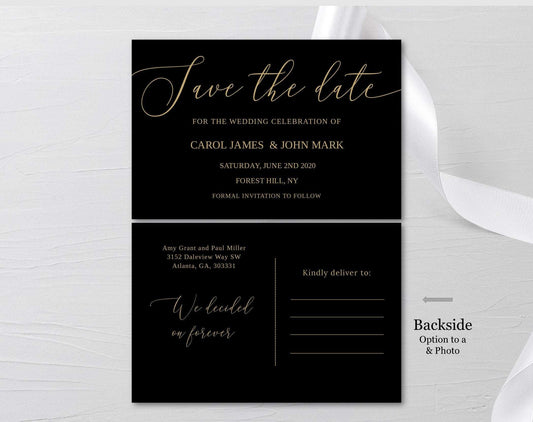 Black & Gold Save the Date - Digital Doc Inc