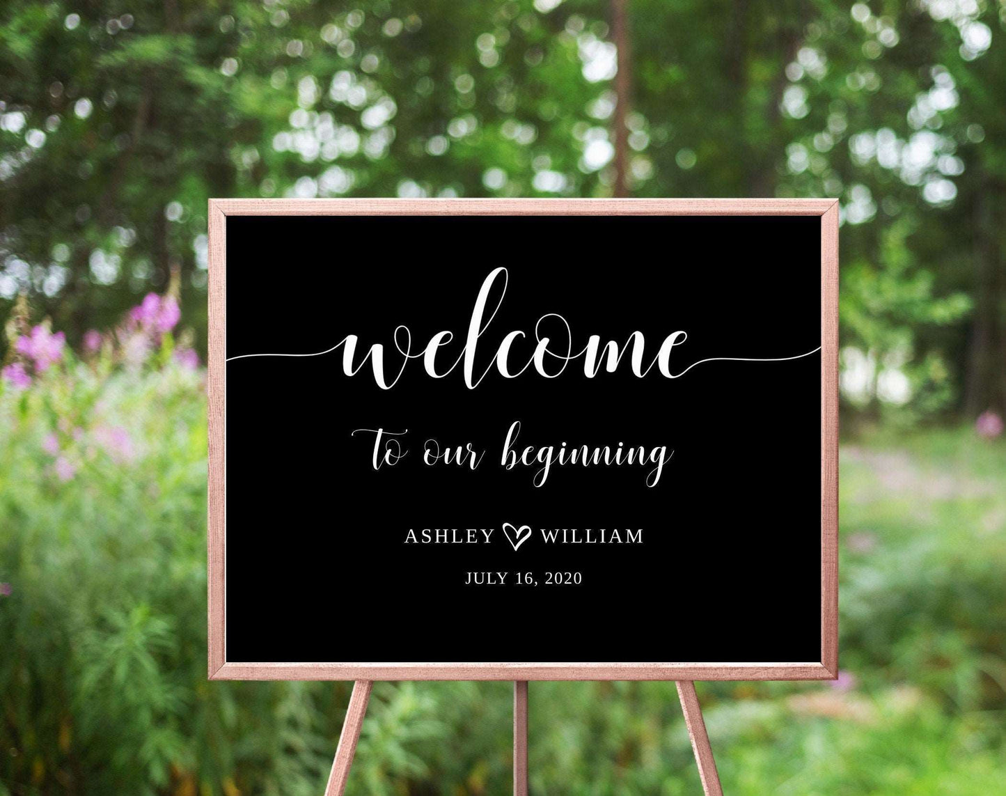 Black & White Wedding Welcome Sign - Digital Doc Inc