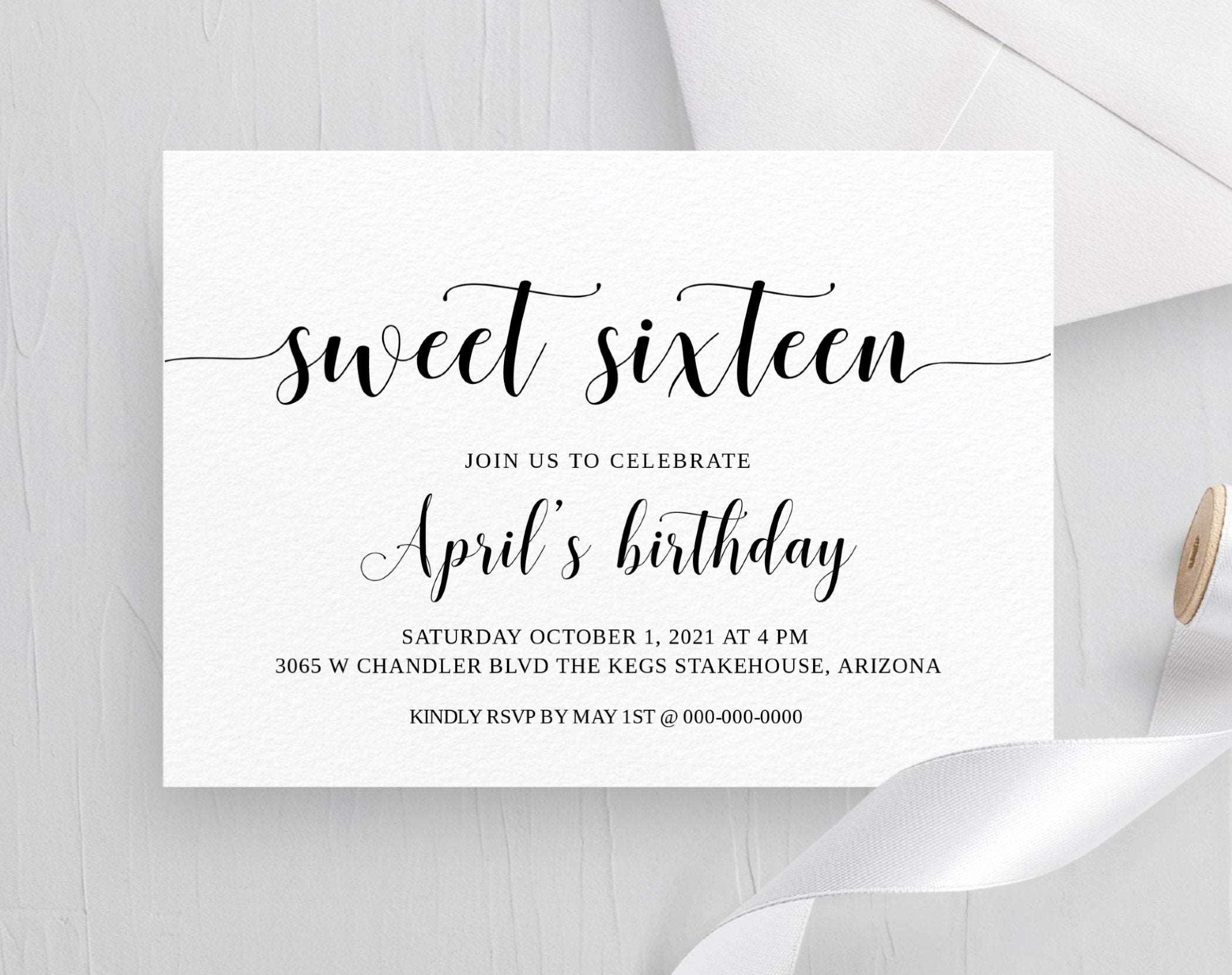 Sweet 16 Birthday Invitation Template Digital Doc Inc Sweet 16 Birthday Invitation Template Digital Doc Inc