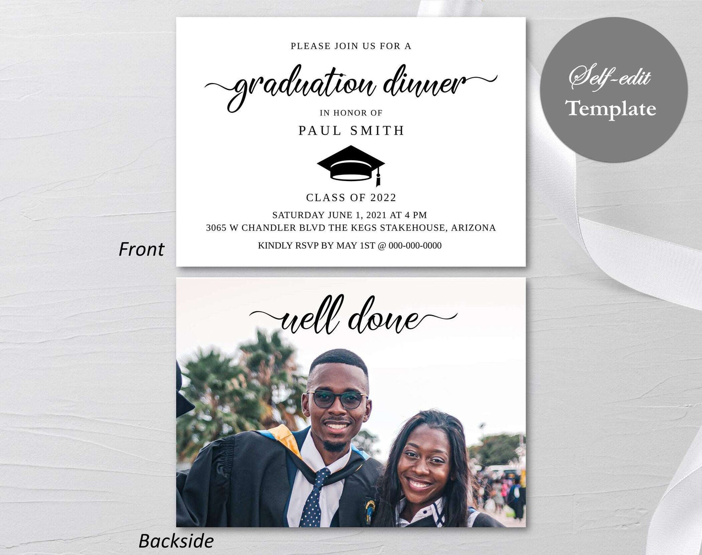 Graduation Announcement Invitation Template, Photo Graduation Party, Modern Graduation Invite Printable, College Graduation Evite, Email