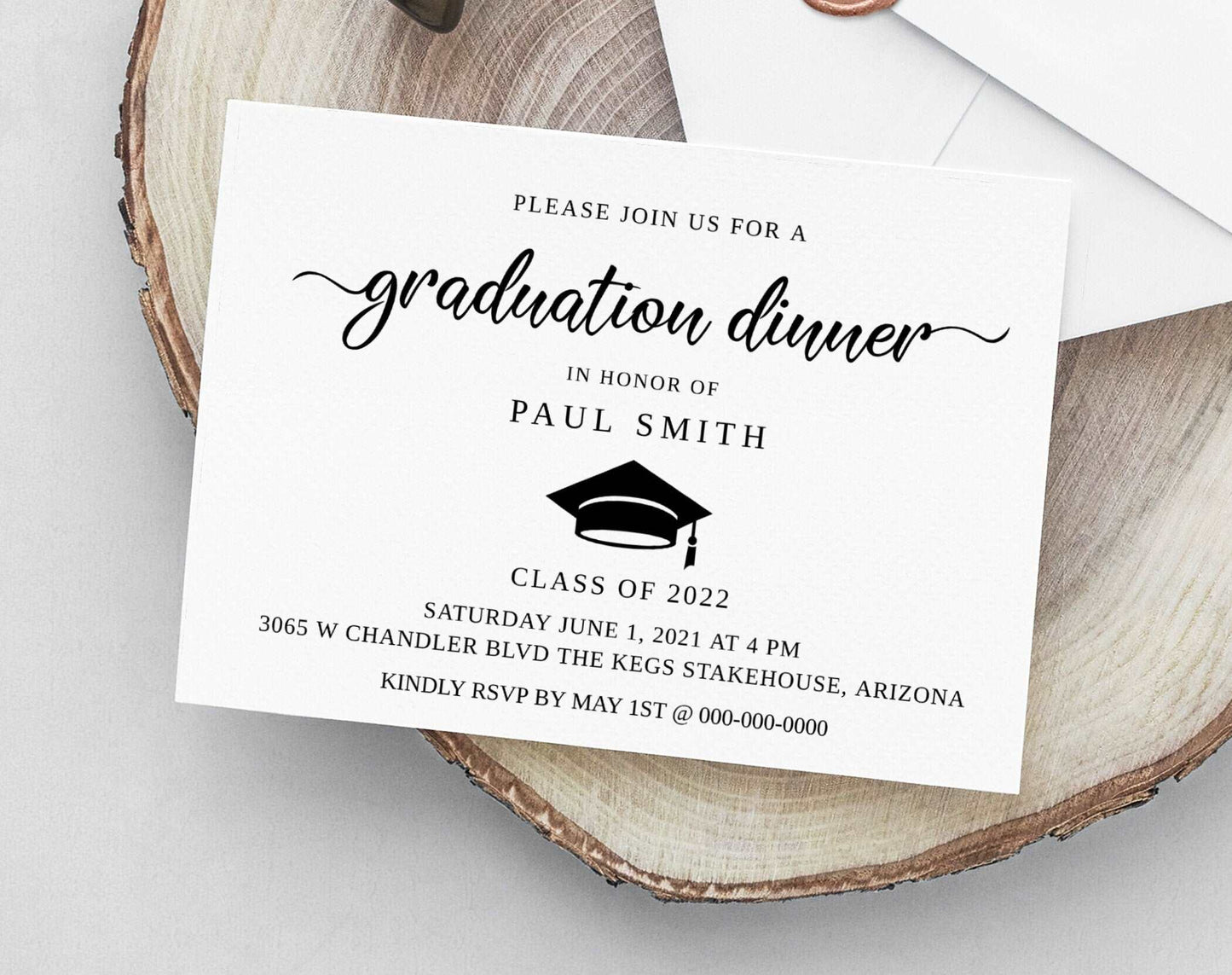 Graduation Announcement Invitation Template, Photo Graduation Party, Modern Graduation Invite Printable, College Graduation Evite, Email