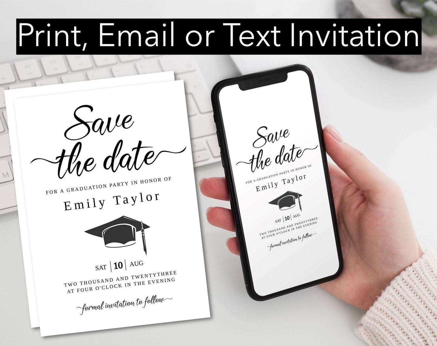 Black Save the Date Template - Digital Doc Inc