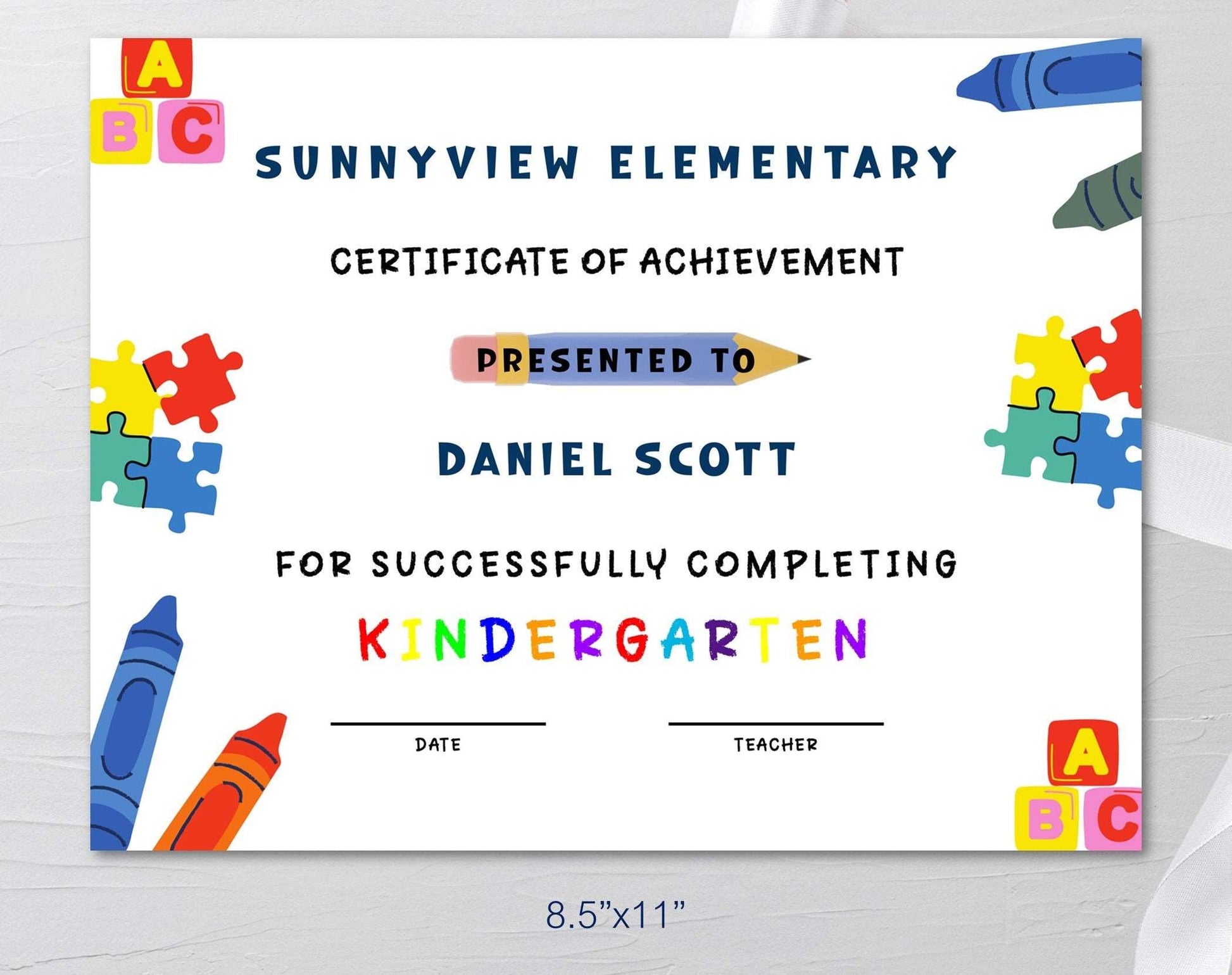Preschool or Kindergarten Graduation Certificate