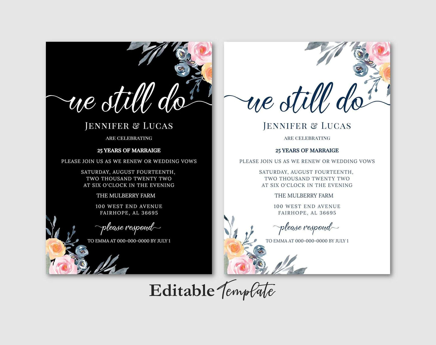 Vow Renewal Invitation Template - Digital Doc Inc