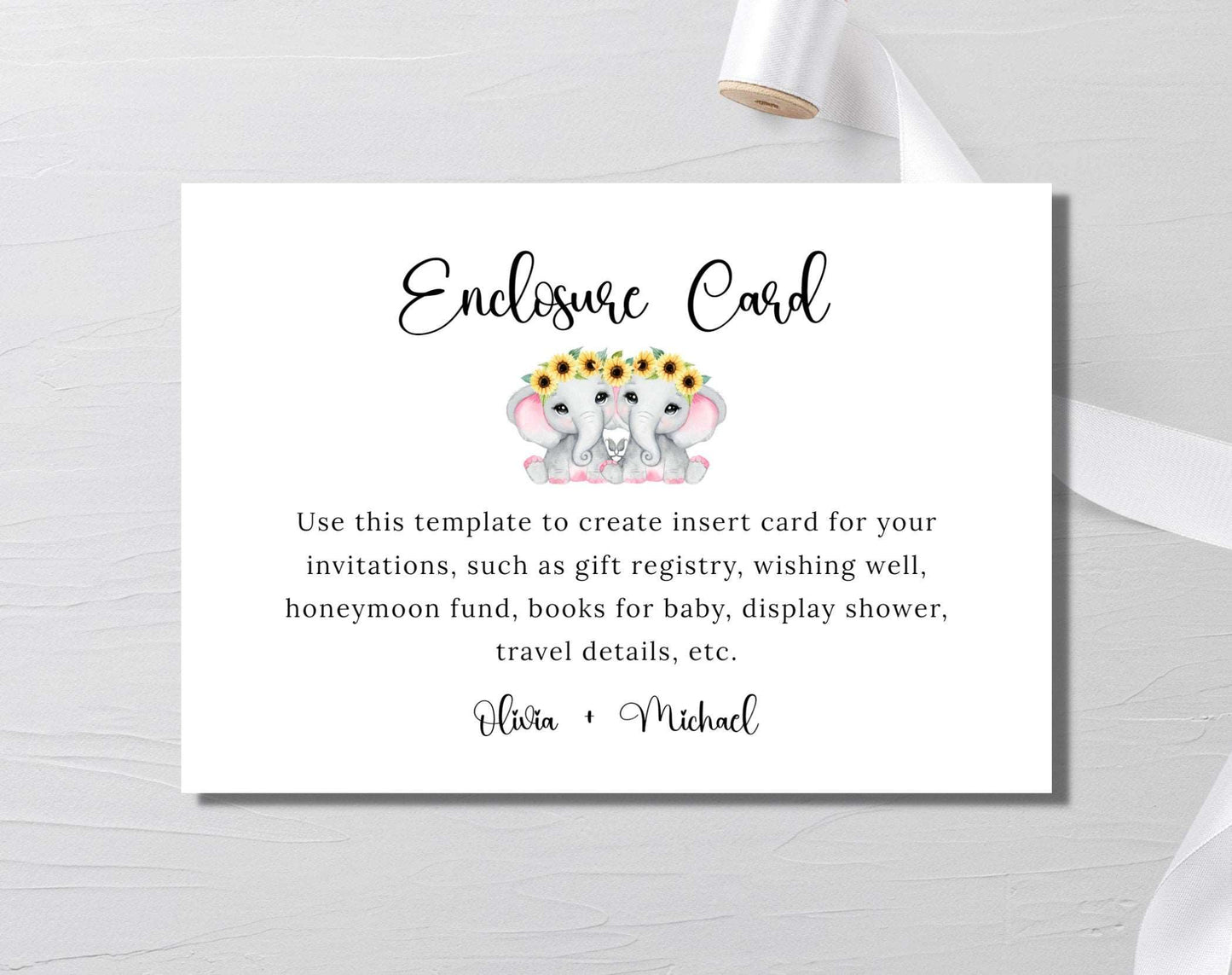 Baby Shower Invite Information Card Instant Download