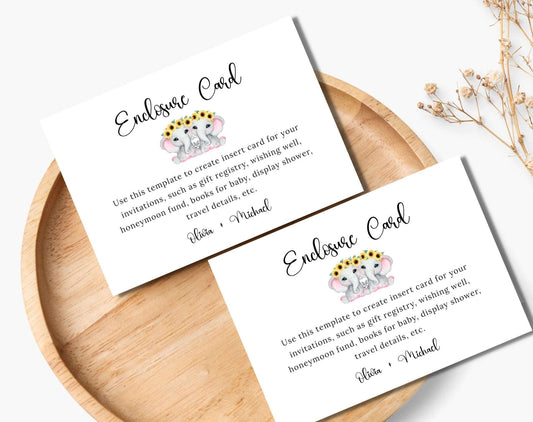 Baby Shower Invite Information Card Instant Download