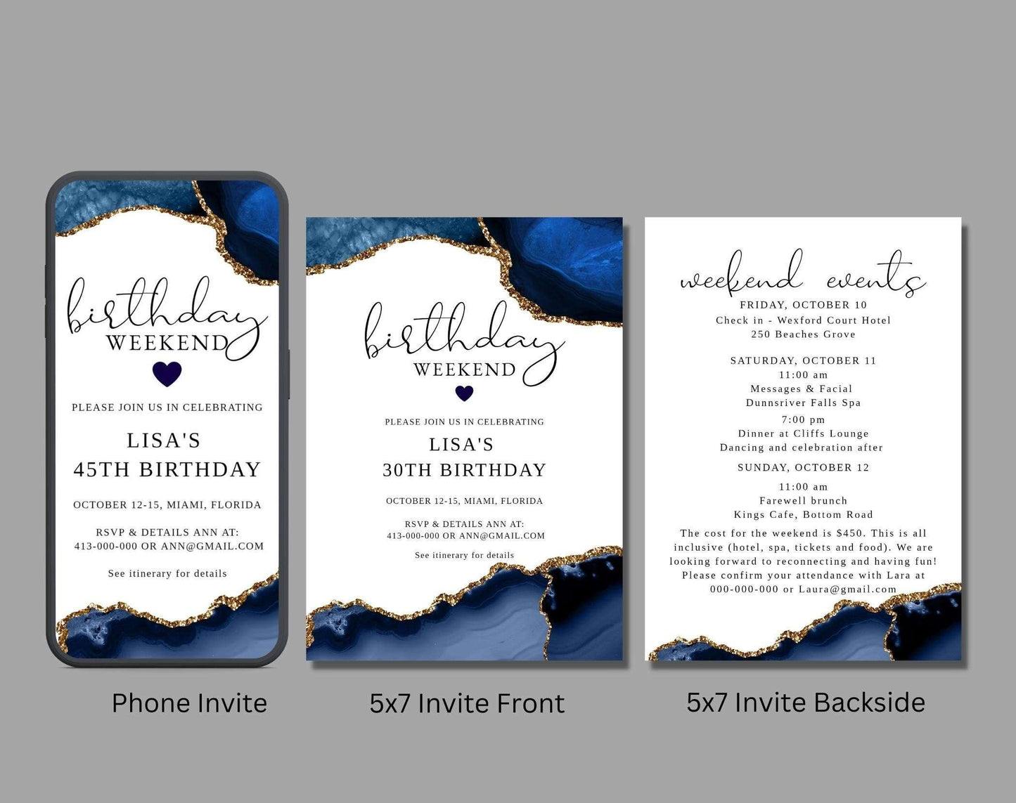 Blue birthday invitation template - Digital Doc Inc