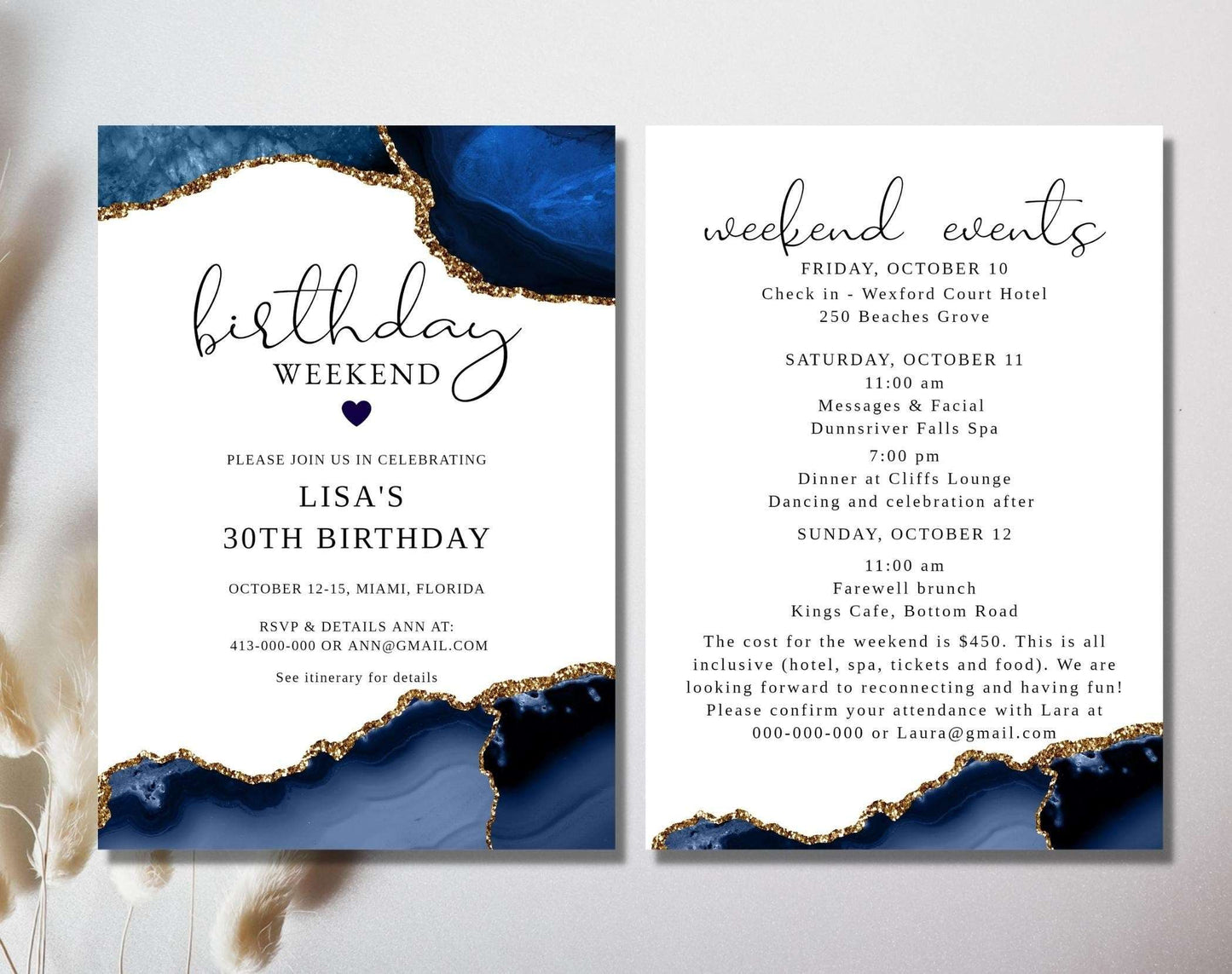 Blue birthday invitation template - Digital Doc Inc