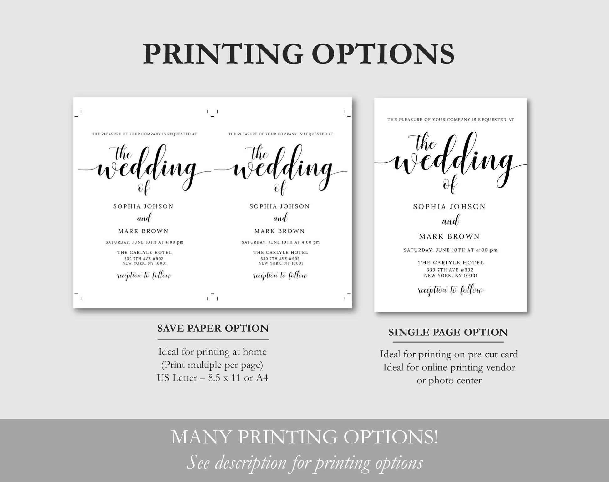 Minimalist Wedding Invitation Template - Digital Doc Inc