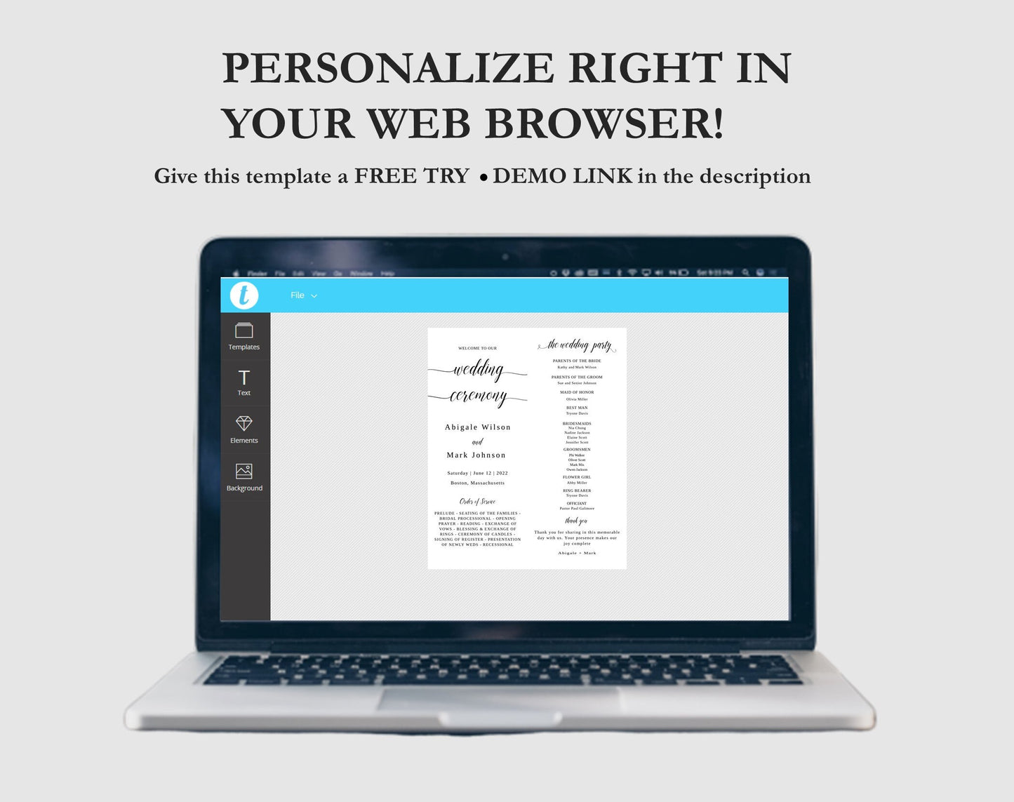 Wedding Ceremony Program