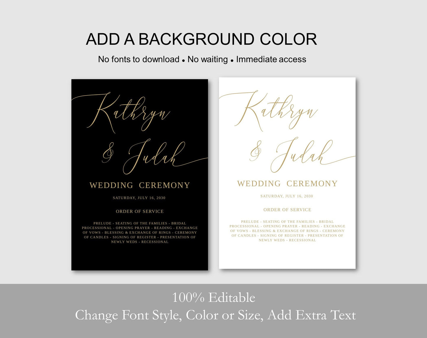 Wedding Program Template Download - Digital Doc Inc