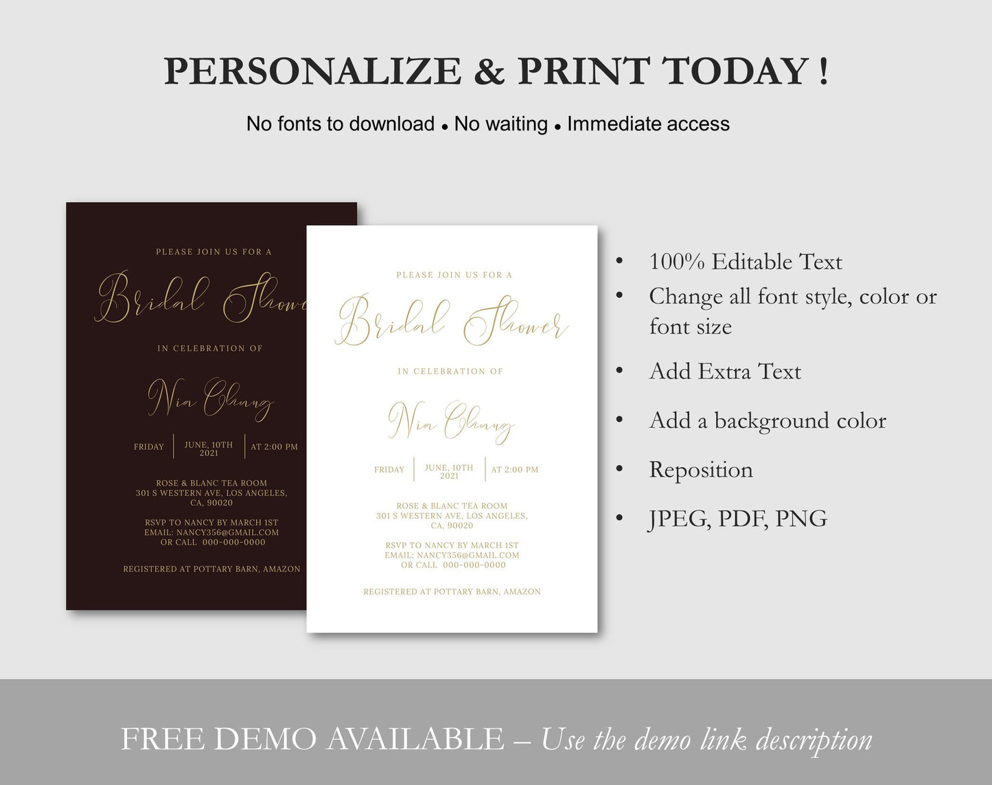 Bridal Shower Invitation Template
