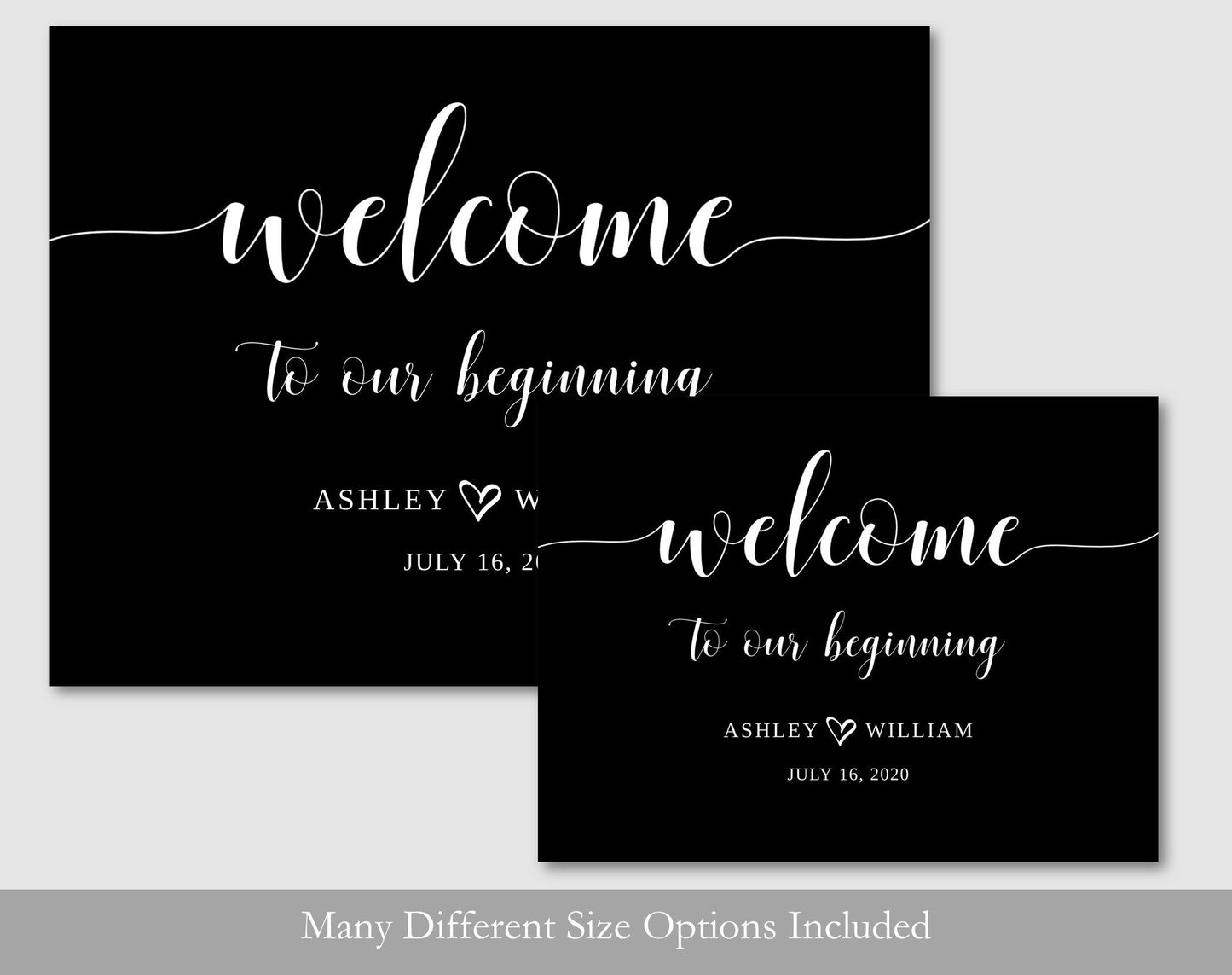 Black & White Wedding Welcome Sign - Digital Doc Inc