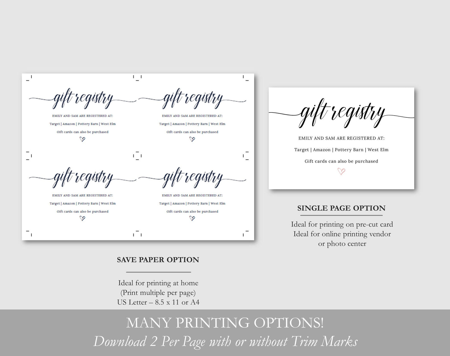 Gift Registry Card Template - Digital Doc Inc