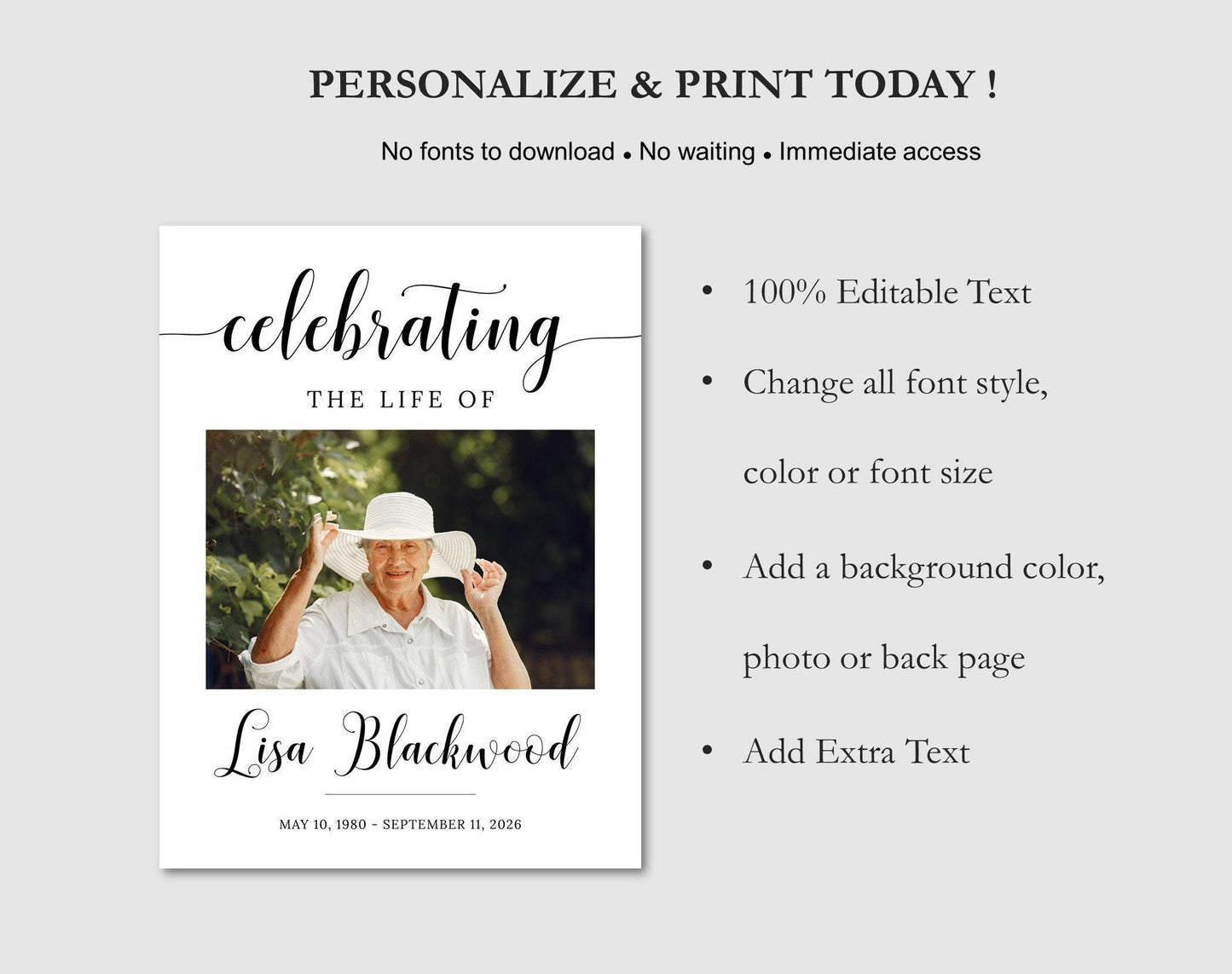 Memorial Sign Editable Template - Digital Doc Inc