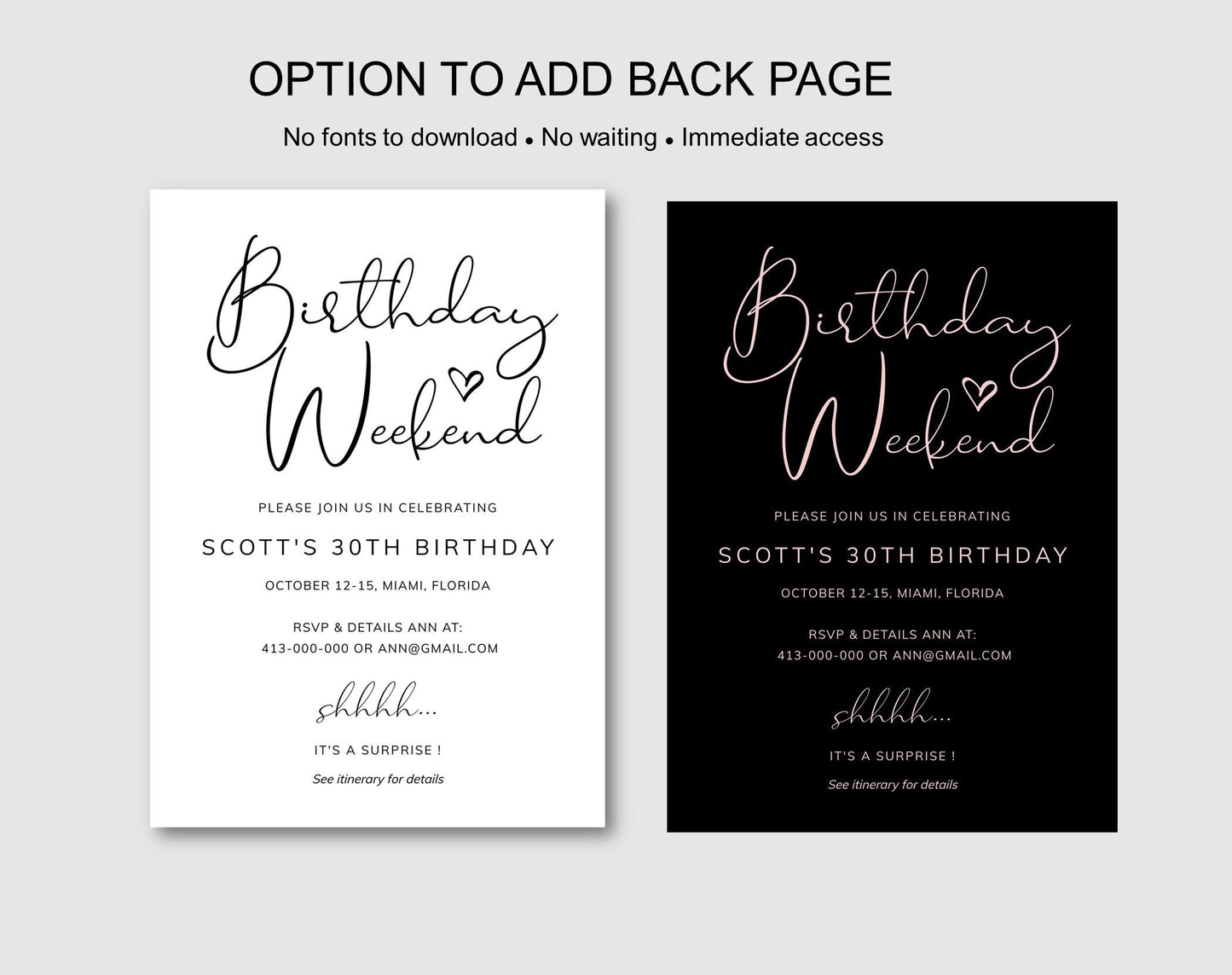Birthday Invitation Itinerary Template - Digital Doc Inc