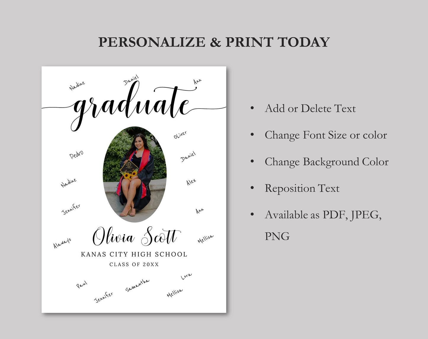 Graduation Signature Board Template - Digital Doc Inc