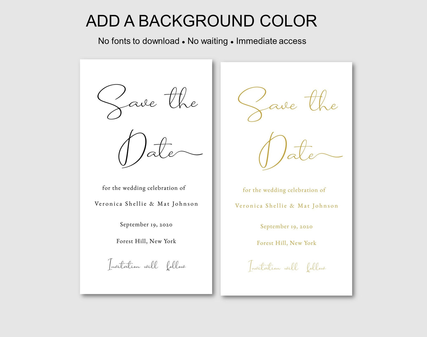 Wedding Save the Date Evite Editable - Digital Doc Inc