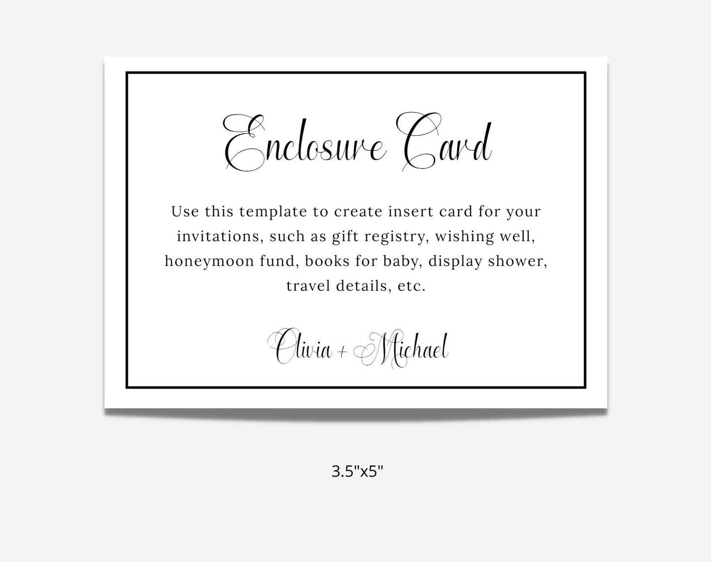 Invitation Enclosure Card Template
