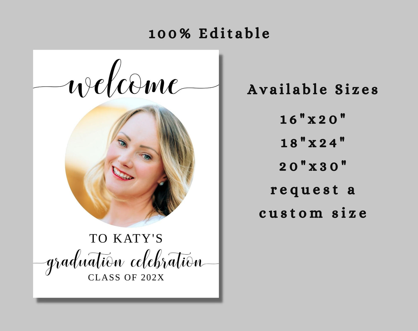 Graduation Party Welcome Sign Template - Digital Doc Inc