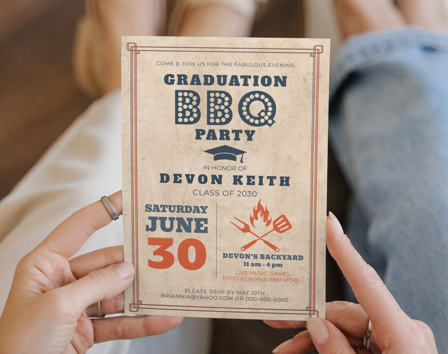 BBQ Graduation Invitation