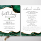 Birthday Weekend Itinerary Gold and Emerald Green - Digital Doc Inc