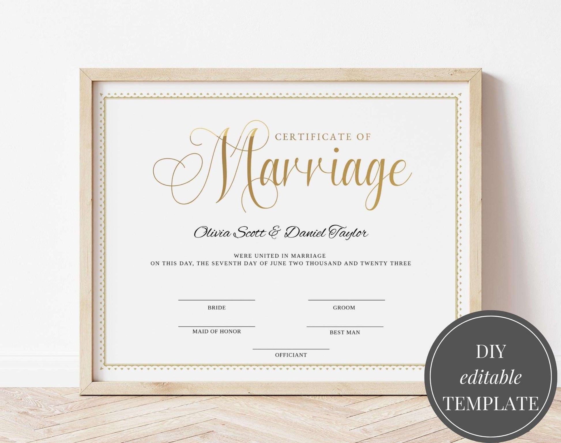 Wedding Marriage Certificate Design - Digital Doc Inc