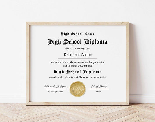 Homeschool High School Diploma Template - Digital Doc Inc