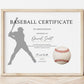 Baseball Certificate Design Template - Digital Doc Inc