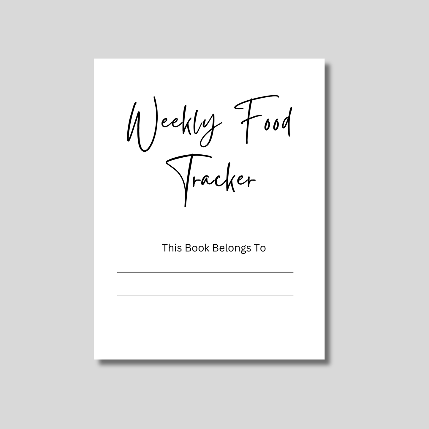 Food Tracker | Weekly & Monthly Meal Log | Printable PDF Planner Digital Download