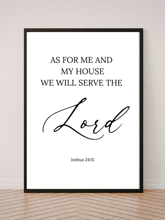 As For Me and My House, Christian Wall Art, Scripture Bible Verse Home Decor
