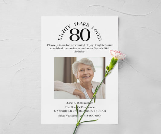 80th birthday party invite - Digital Doc Inc