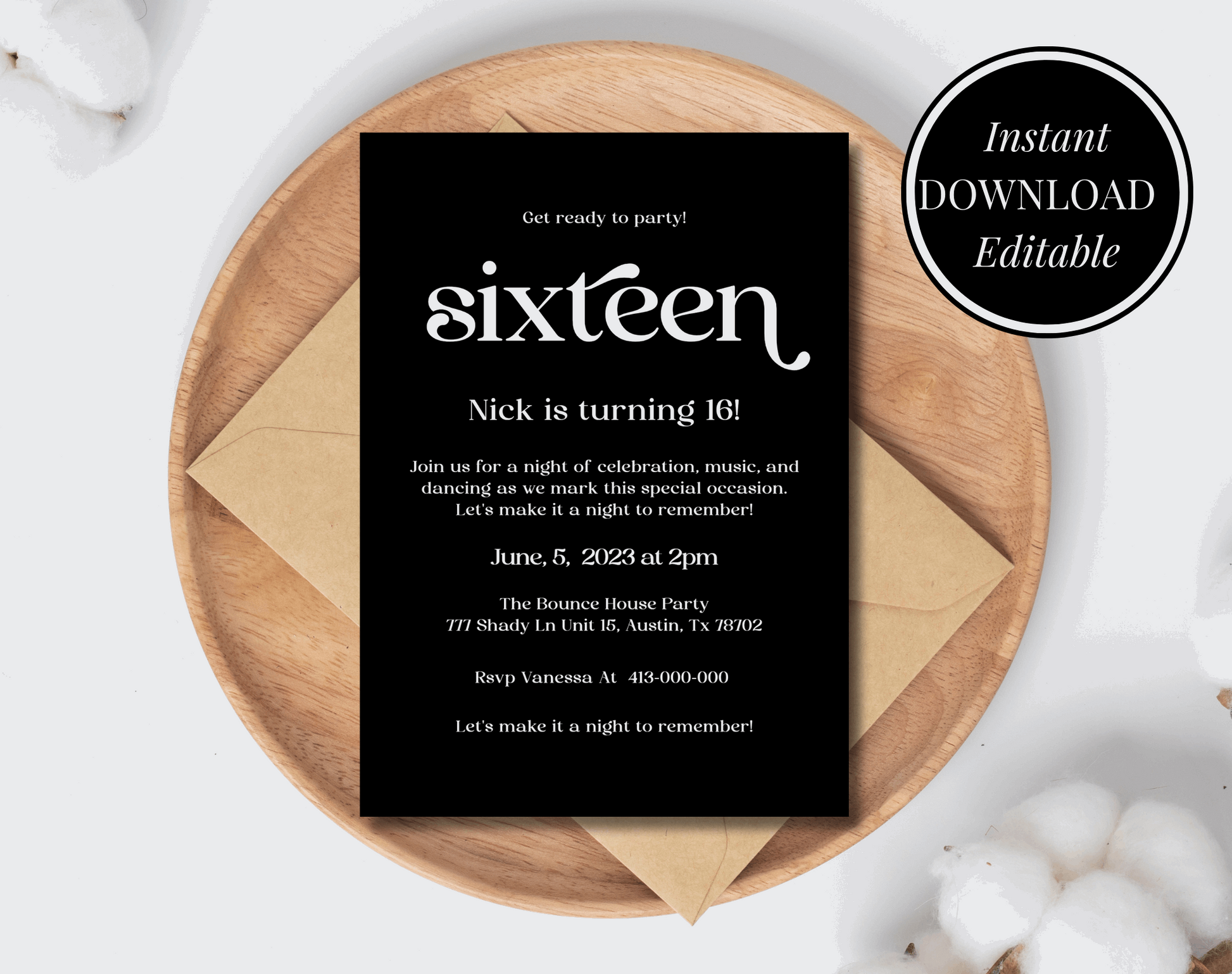 Quinceañera Sweet 16 Invitation - Digital Doc Inc