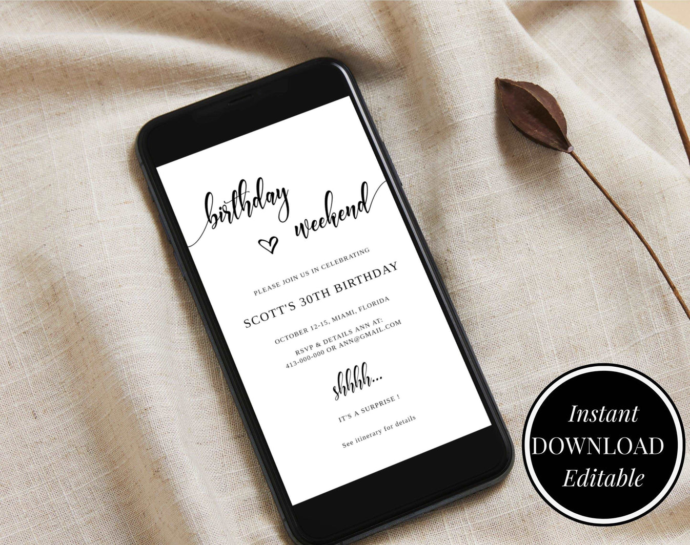 Printable Birthday Itinerary Template – Digital Doc Inc