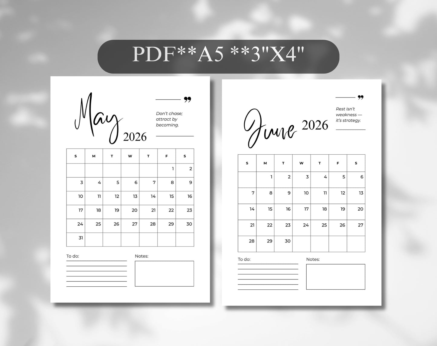 2026 Calendar Printable