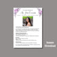 Purple / Lavender Funeral Celebration of Life Program