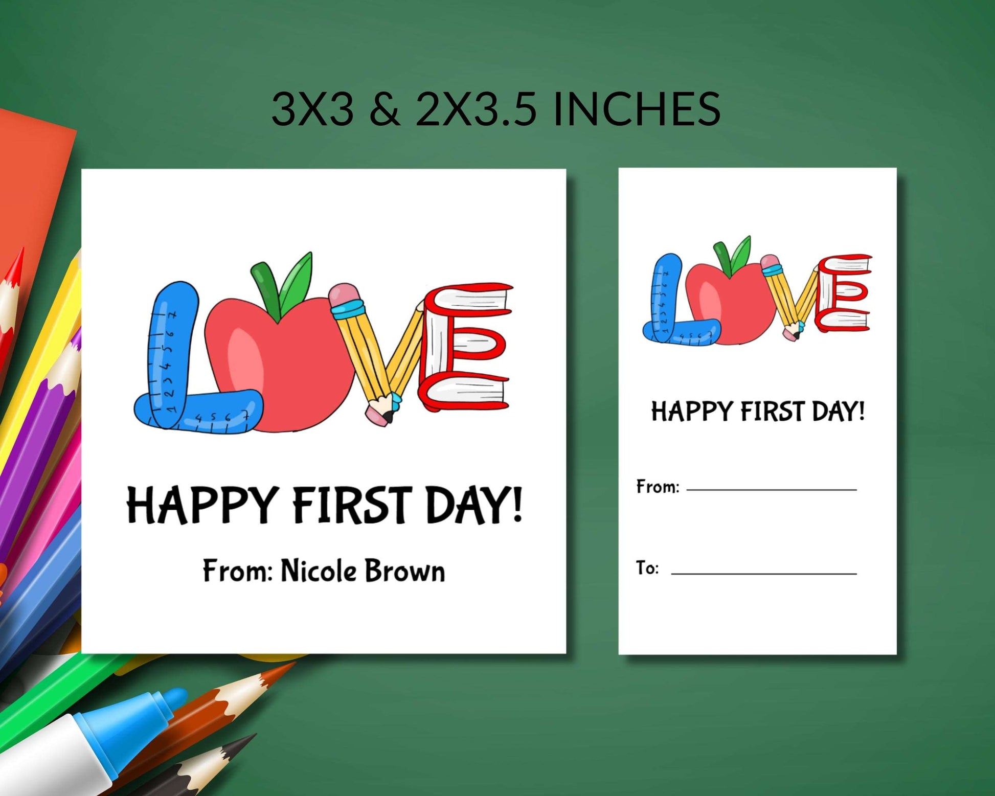 Printable First Day of School Gift Tag - Digital Doc Inc