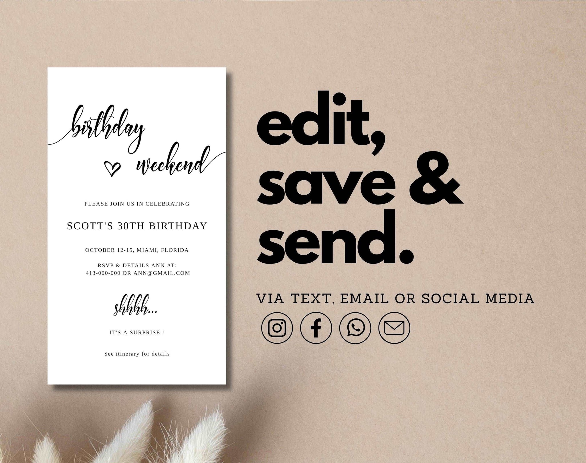 Printable Birthday Itinerary Template – Digital Doc Inc