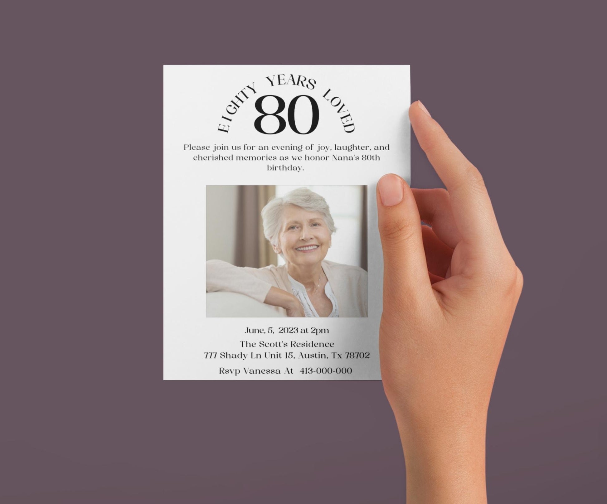 80th birthday party invite - Digital Doc Inc